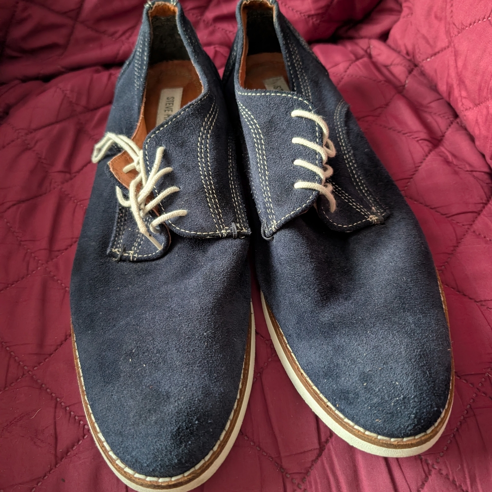 Steve Madden Dark Blue Suede Oxfords